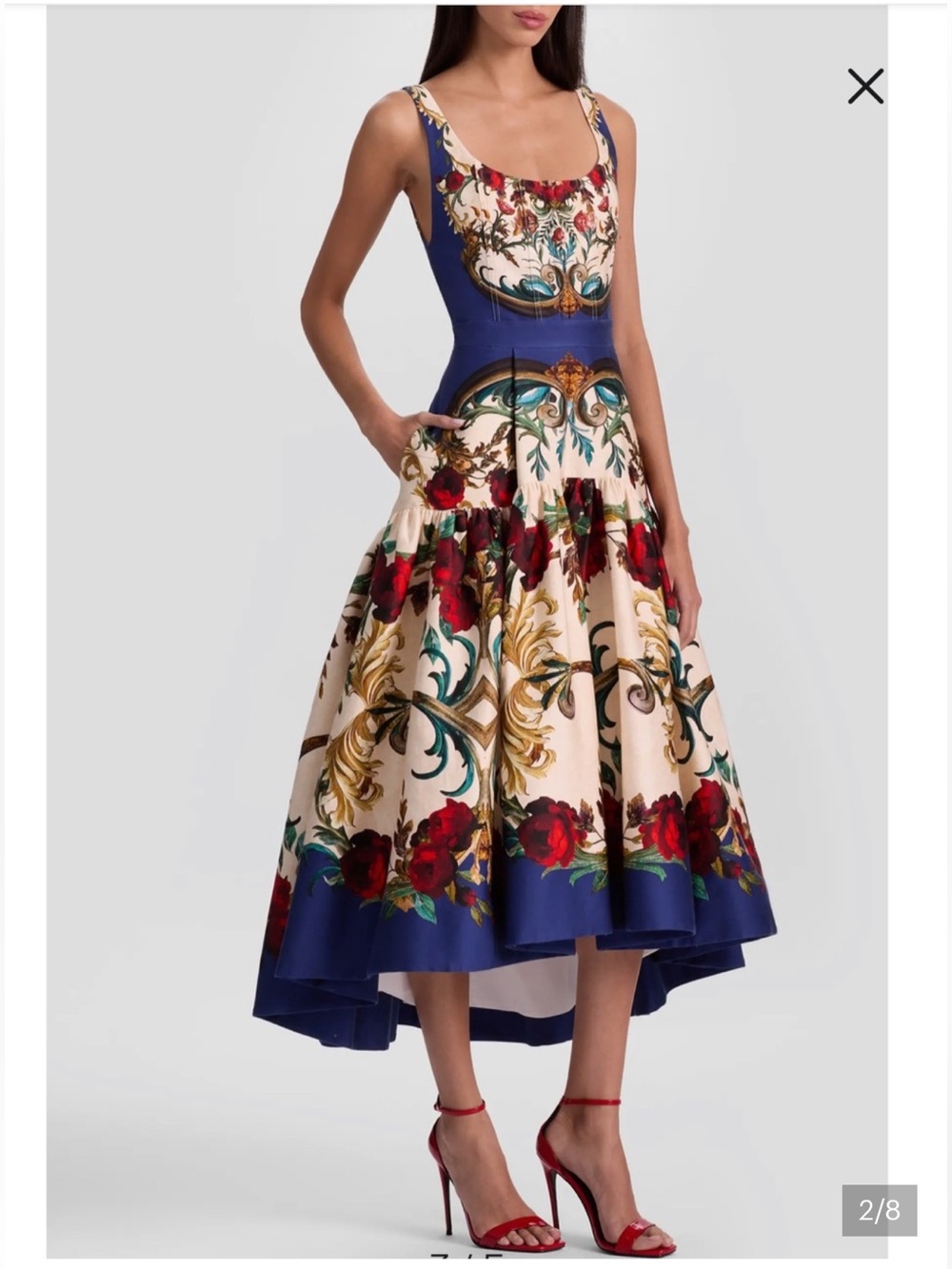 Alice + Olivia Baroque Gilded Rose Diana dress 4 $660 - Picture 2 of 8